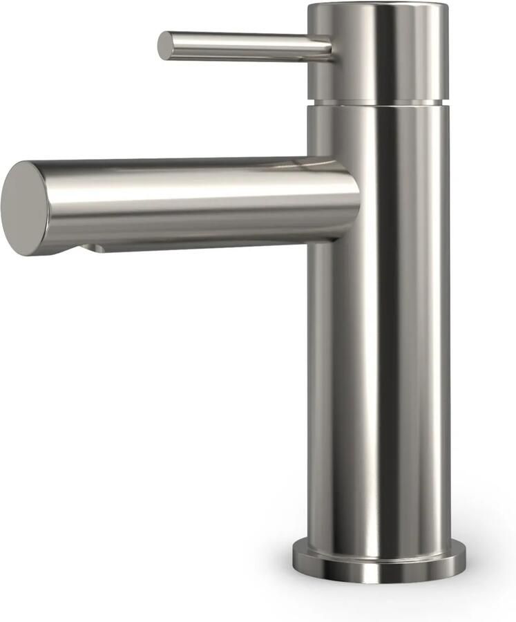 Hotbath BUDDY Wastafelmengkraan laag model Geborsteld nikkel B103GN