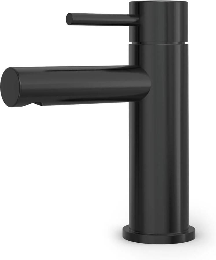 Hotbath BUDDY Wastafelmengkraan laag model Geborsteld Zwart PVD (B103MBP)