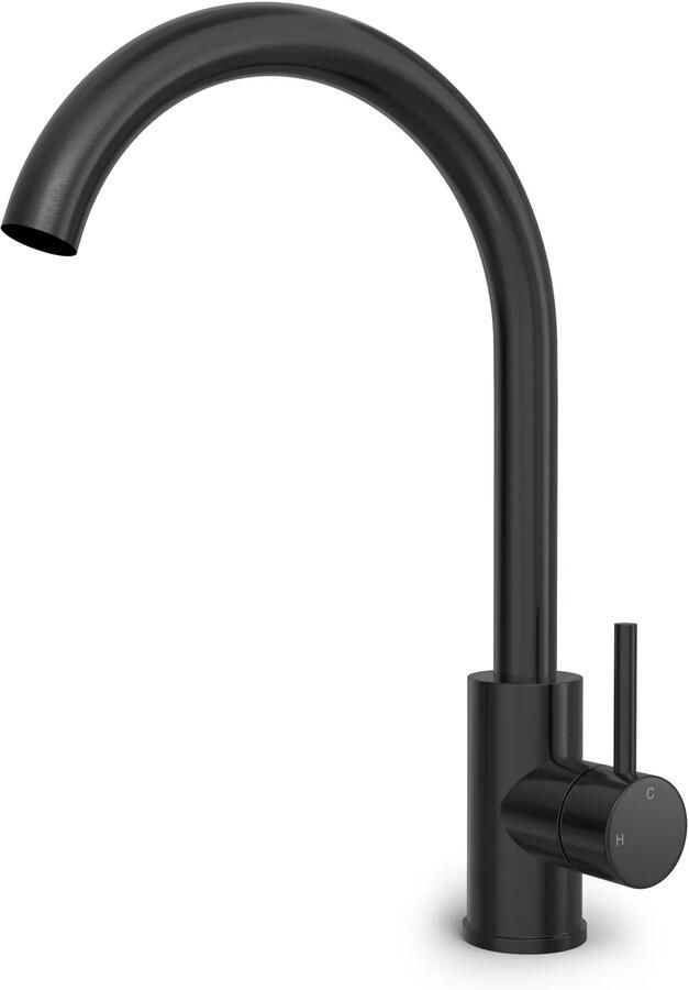 Hotbath BUDDY Wastafelkraan met draaibare uitloop Geborsteld Zwart PVD (B104MBP) - Foto 2