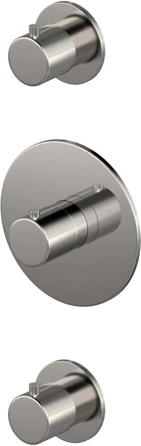 Hotbath Buddy inbouwthermostaat 2 stopkranen Geborsteld Nikkel CB007EXTGN