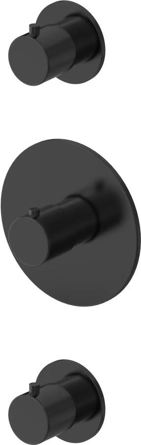 Hotbath Buddy inbouwthermostaat 2 stopkranen Geborsteld zwart PVD CB007EXTMBP