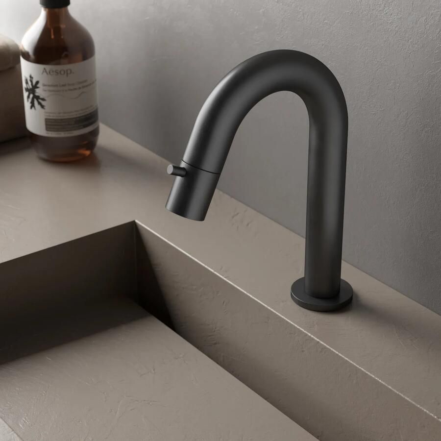 Hotbath Buddy Fonteinkraan U uitloop 11.8cm opbouw Geborsteld zwart PVD U001MBP