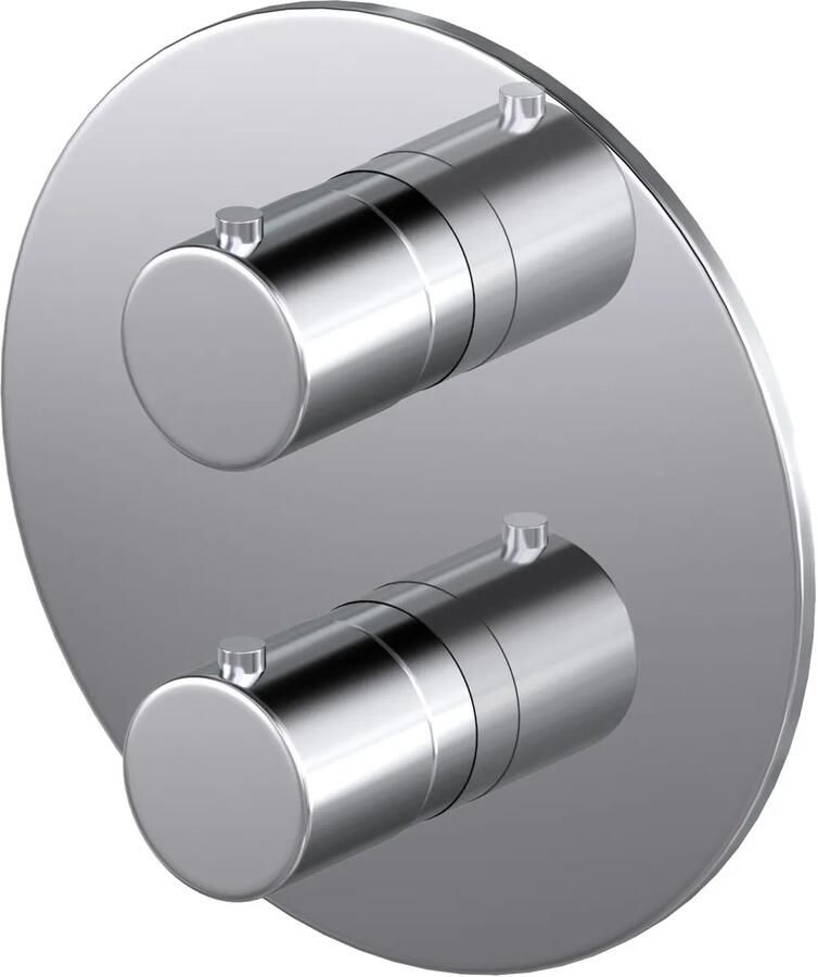 Hotbath Cobber CB009EXT afbouwdeel inbouwthermostaat met achterplaat en 2-weg omstel chroom