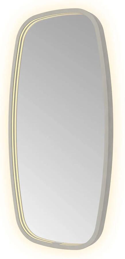Hotbath Spiegel &MORE 80x40 cm LED-Verlichting Spiegelverwarming Deens Ovaal Geborsteld Gunmetal