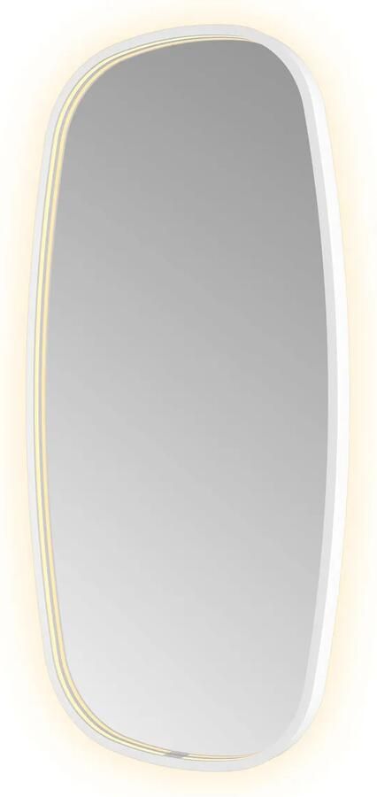 Hotbath Spiegel &MORE 100x50 cm LED-Verlichting Spiegelverwarming Deens Ovaal Mat Wit