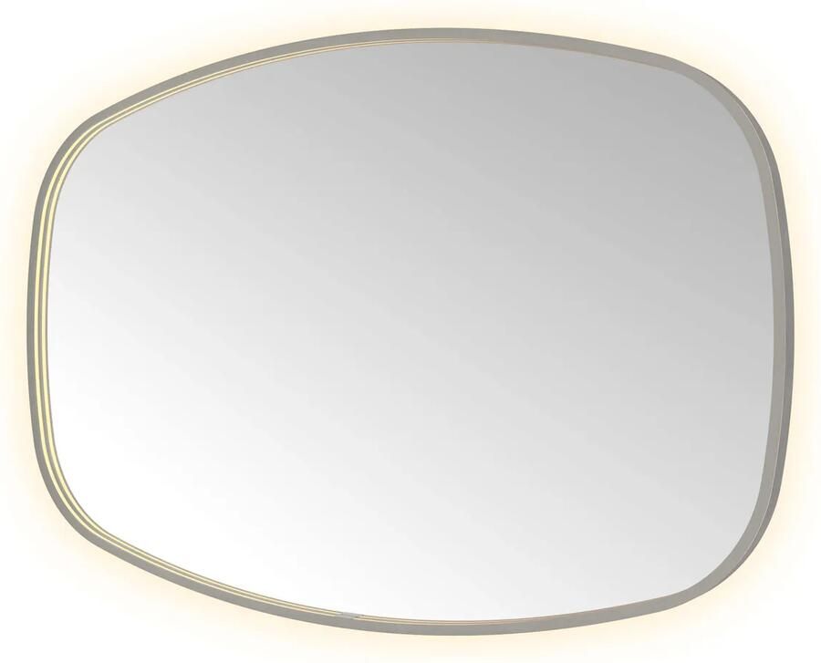 Hotbath Spiegel &MORE 80x120 cm LED-Verlichting Spiegelverwarming Deens Ovaal Geborsteld Gunmetal