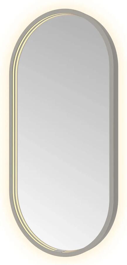 Hotbath Spiegel &MORE 80x40 cm LED-Verlichting Spiegelverwarming Ovaal Geborsteld Gunmetal