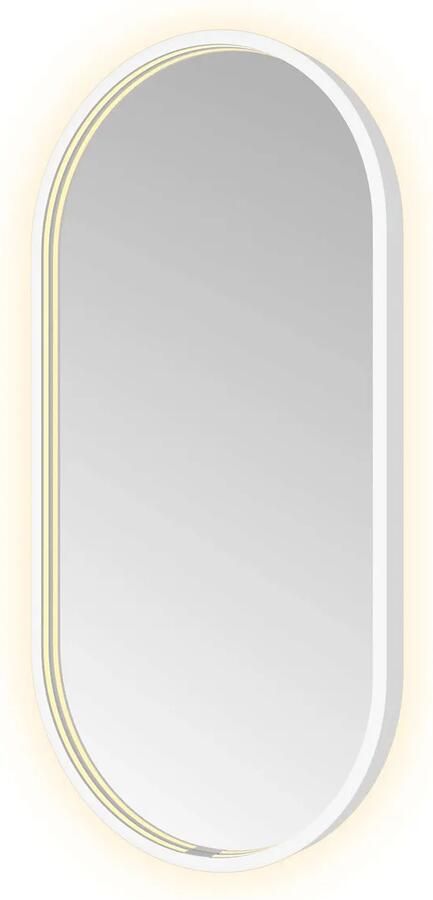 Hotbath Spiegel &MORE 80x40 cm LED-Verlichting Spiegelverwarming Ovaal Mat Wit