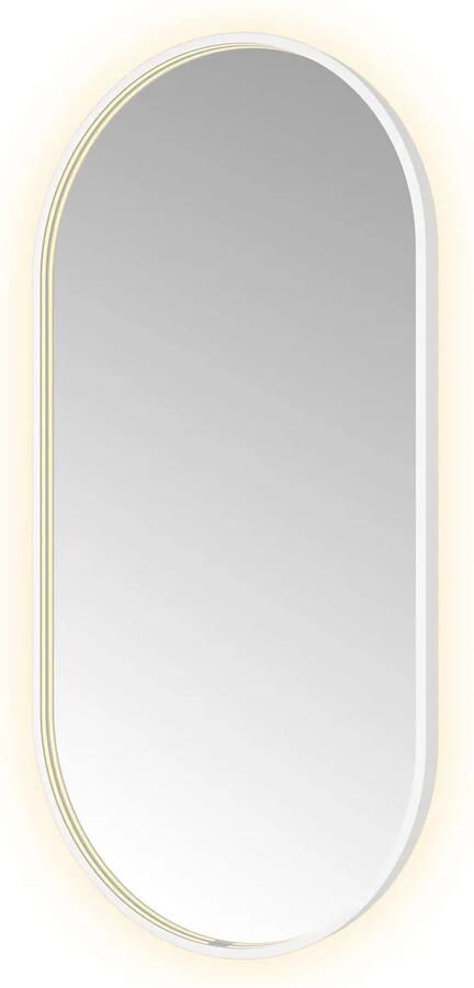 Hotbath Spiegel &MORE 120x60 cm LED-Verlichting Spiegelverwarming Ovaal Mat Wit