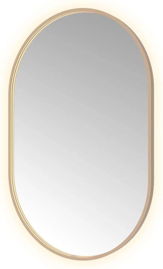 Hotbath Spiegel &MORE 120x80 cm LED-Verlichting Spiegelverwarming Ovaal Geborsteld Koper PVD