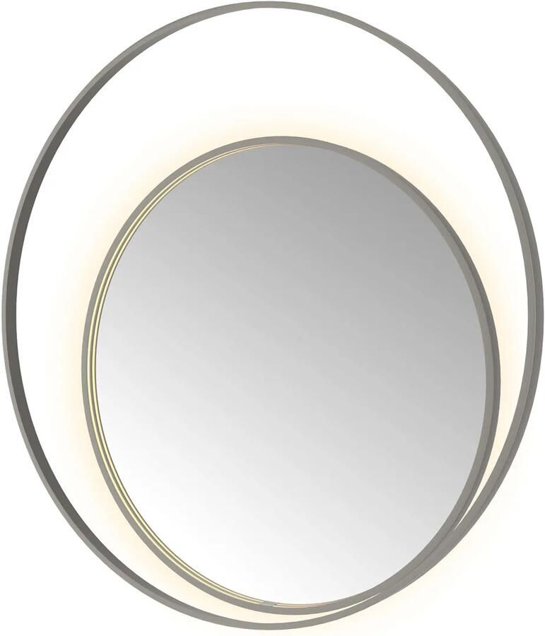 Hotbath Spiegel &MORE 120x120 cm LED-Verlichting Spiegelverwarming Rond Deco Geborsteld Gunmetal
