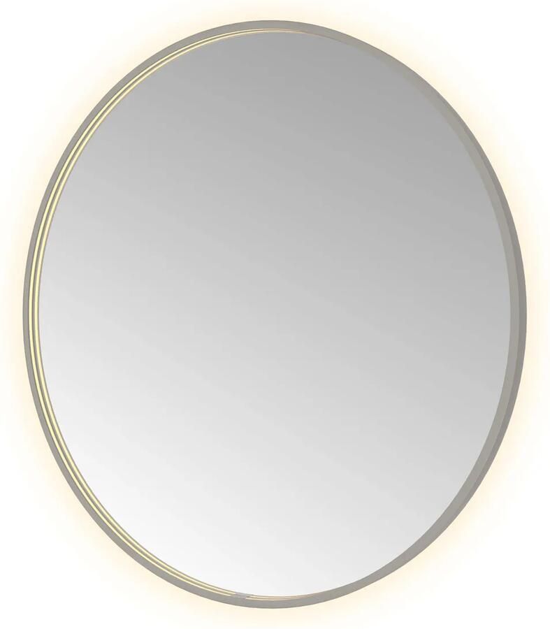 Hotbath Spiegel &MORE 100x100 cm LED-Verlichting Spiegelverwarming Rond Geborsteld Gunmetal