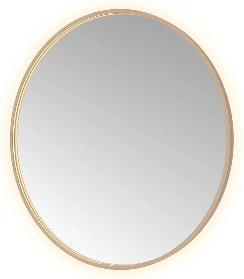 Hotbath Spiegel &MORE 100x100 cm LED-Verlichting Spiegelverwarming Rond Geborsteld Koper PVD