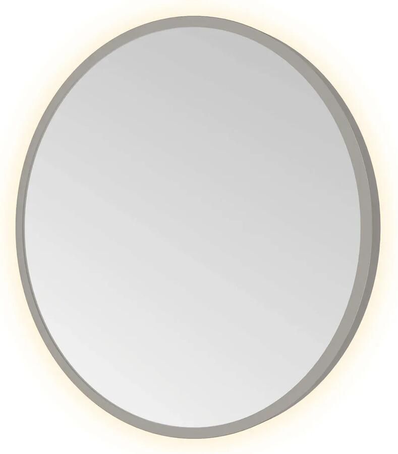 Hotbath Spiegel &MORE 40x40 cm LED-Verlichting Rond Geborsteld Gunmetal