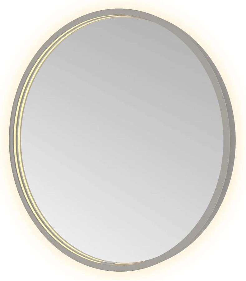 Hotbath Spiegel &MORE 60x60 cm LED-Verlichting Spiegelverwarming Rond Geborsteld Gunmetal