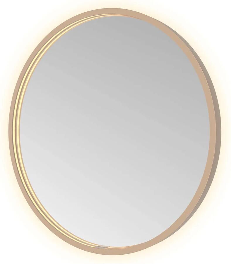 Hotbath Spiegel &MORE 60x60 cm LED-Verlichting Spiegelverwarming Rond Geborsteld Koper PVD
