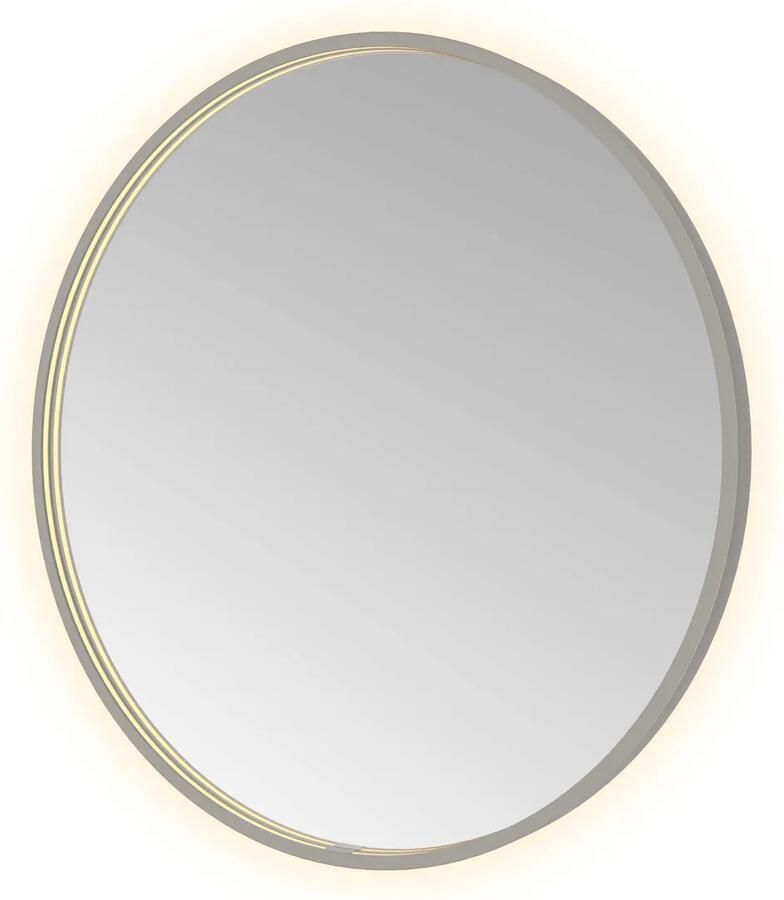 Hotbath Spiegel &MORE 80x80 cm LED-Verlichting Spiegelverwarming Rond Geborsteld Gunmetal