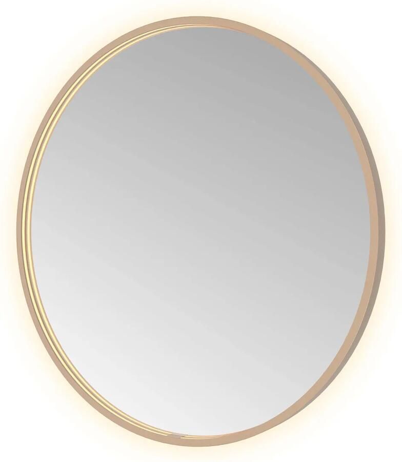 Hotbath Spiegel &MORE 80x80 cm LED-Verlichting Spiegelverwarming Rond Geborsteld Koper PVD
