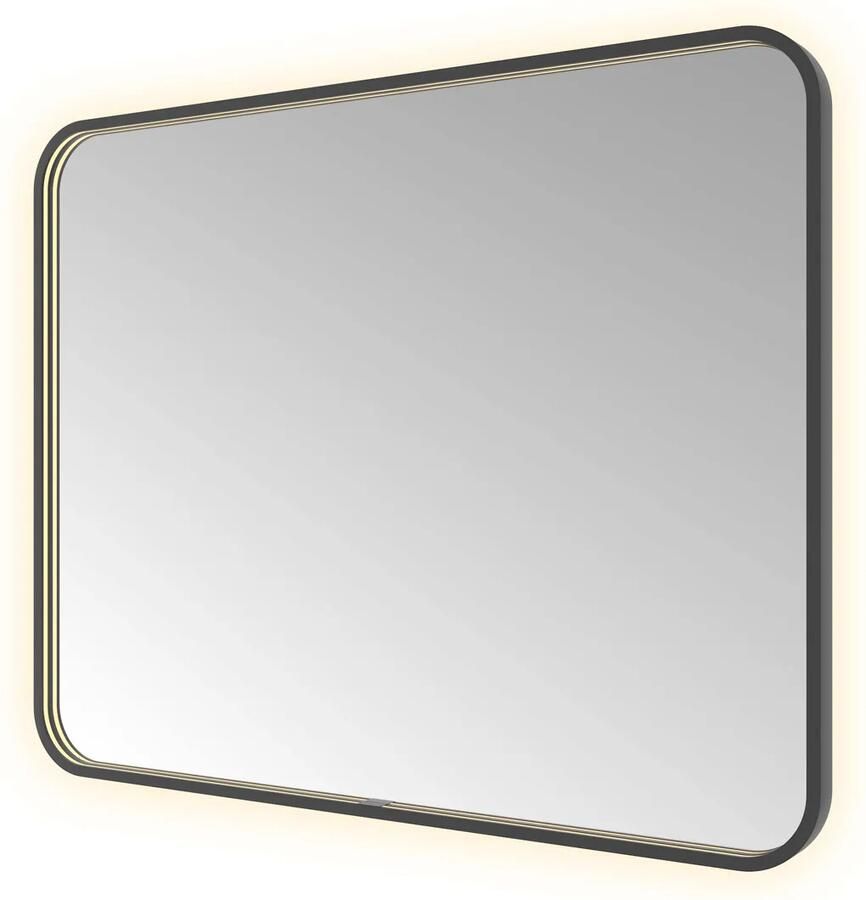 Hotbath &MORE Spiegel direct en indirect LED color changing spiegelverwarming met afstandsbediening Geborsteld zwart PVD SSQ180MBP