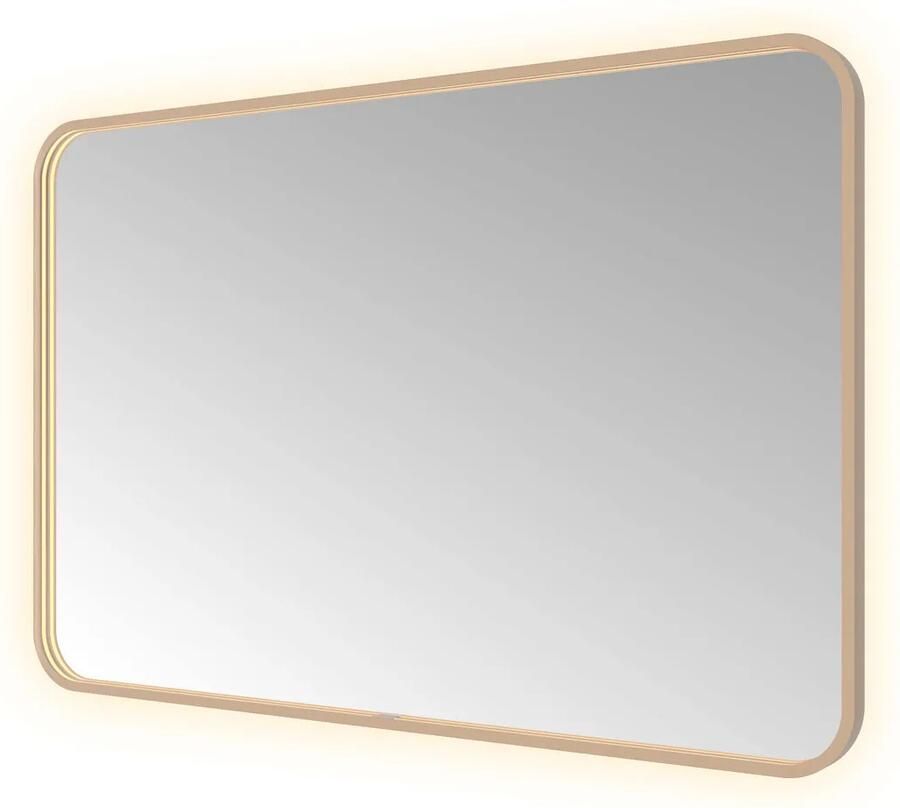Hotbath &MORE Spiegel direct en indirect LED color changing spiegelverwarming met afstandsbediening Geborsteld koper PVD SSQ128BCP