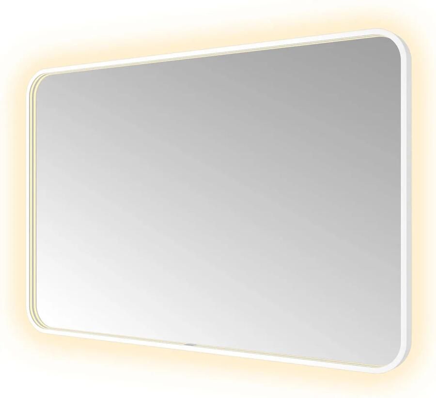 Hotbath &MORE Spiegel direct en indirect LED color changing spiegelverwarming met afstandsbediening Mat wit SSQ128WH
