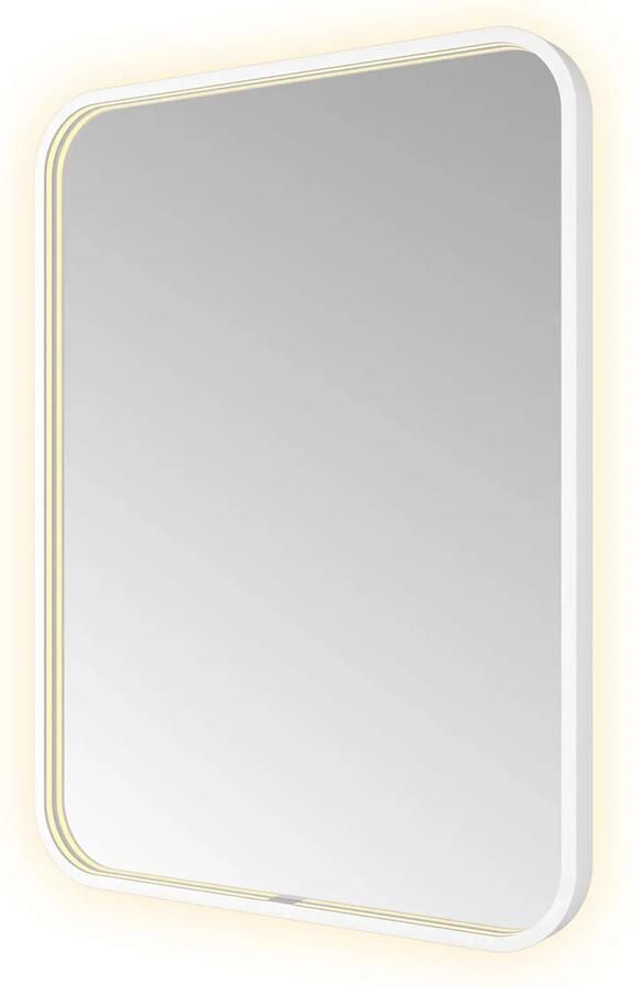 Hotbath &MORE Spiegel direct en indirect LED spiegelverwarming color changing dimbaar met afstandsbediening Mat wit SSQ680WH