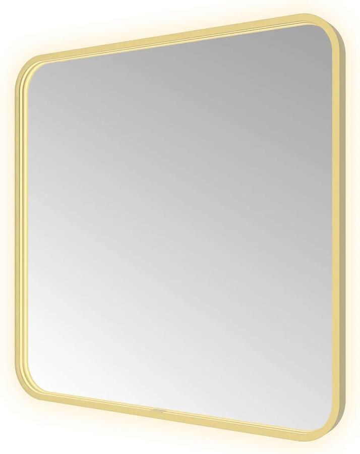 Hotbath &MORE Spiegel direct en indirect LED spiegelverwarming color changing dimbaar met afstandsbediening Geborsteld messing PVD SSQ80BBP