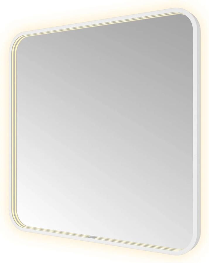 Hotbath &MORE Spiegel direct en indirect LED spiegelverwarming color changing dimbaar met afstandsbediening Mat wit SSQ80WH