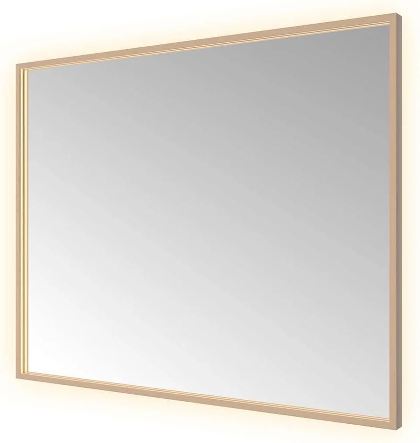 Hotbath &MORE Spiegel directe en indirecte LED color changing spiegelverwarming dimbaar met afstandsbediening Geborsteld zwart PVD SQU180BCP