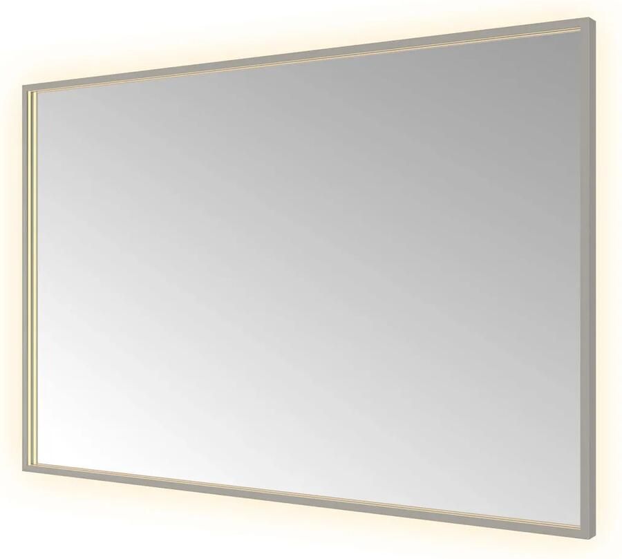 Hotbath Spiegel &MORE 80x120 cm LED-Verlichting Spiegelverwarming Rechthoek Geborsteld Gunmetal