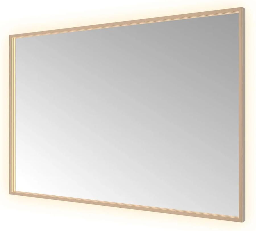 Hotbath &MORE Spiegel directe en indirecte LED color changing spiegelverwarming dimbaar met afstandsbediening Geborsteld zwart PVD SQU128BCP