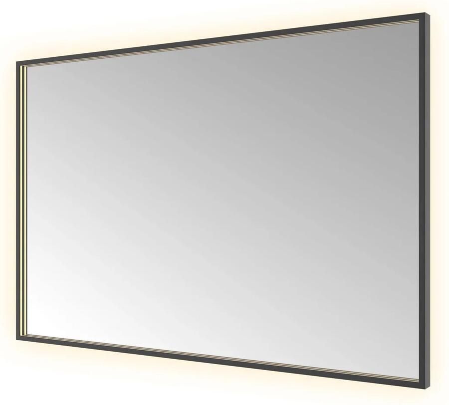 Hotbath &MORE Spiegel directe en indirecte LED color changing spiegelverwarming dimbaar met afstandsbediening Geborsteld koper PVD SQU128MBP
