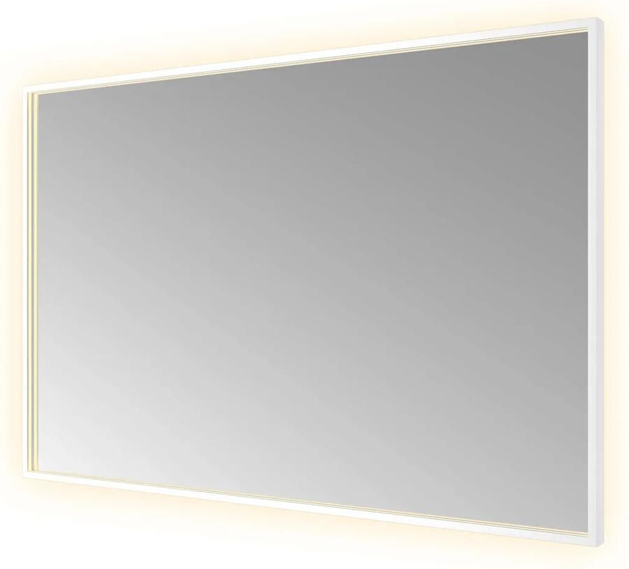 Hotbath Spiegel &MORE 80x120 cm LED-Verlichting Spiegelverwarming Rechthoek Mat Wit