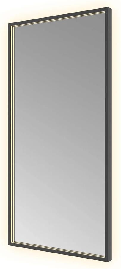 Hotbath &MORE Spiegel direct en indirect LED color changing spiegelverwarming met afstandsbediening Geborsteld zwart PVD SQU510MBP