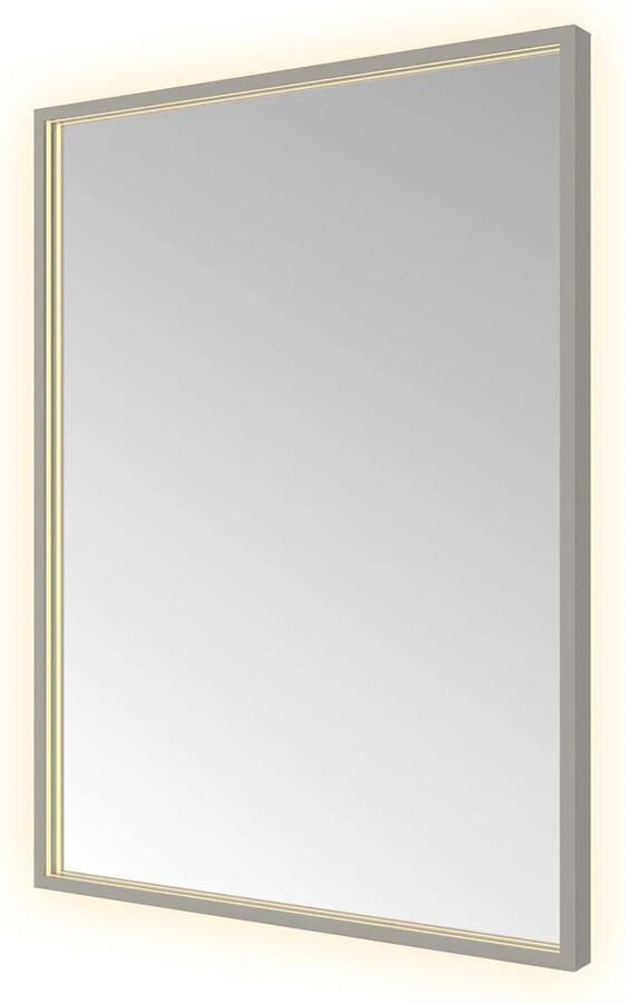 Hotbath Spiegel &MORE 80x60 cm LED-Verlichting Spiegelverwarming Rechthoek Geborsteld Gunmetal