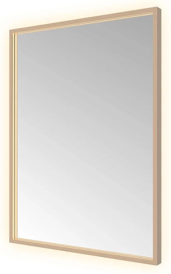 Hotbath &MORE Spiegel direct en indirect LED color changing spiegelverwarming met afstandsbediening Geborsteld koper PVD SQU680BCP