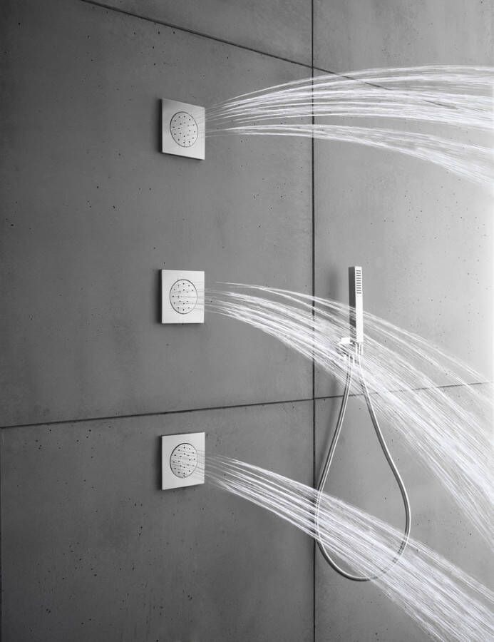 Hotbath Bodyjet Mate Twist Inbouw Massage Kantelbaar Vierkant Geborsteld Nikkel - Foto 2