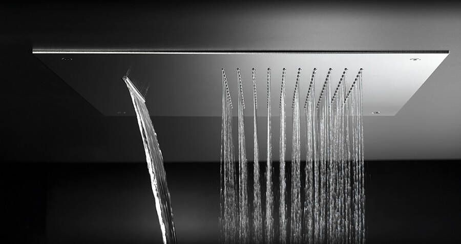 Hotbath Mate M142 Dualflow 50x50cm hoofddouche met regendouche en waterval functie geborsteld nikkel