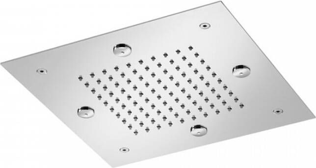 Hotbath Mate inbouw hoofddouche Dualflow met spray straal 30 cm rechthoekig geborsteld nikkel