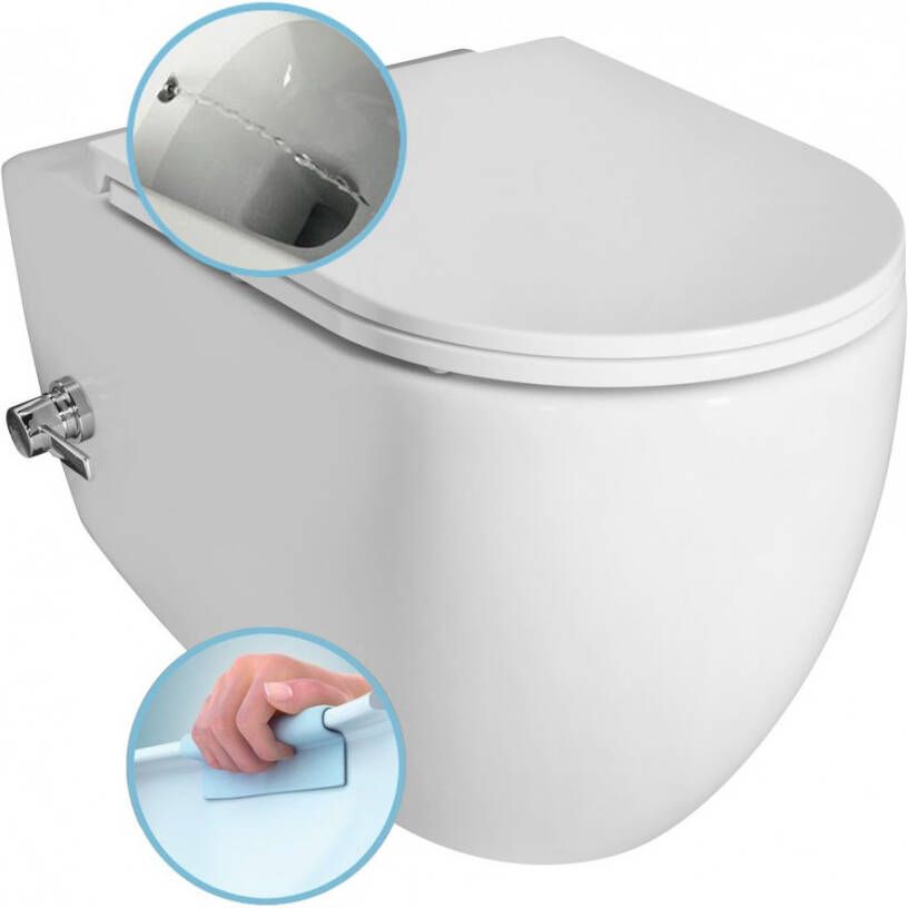 Sapho Infinity hangend toilet met mengkraan en bidetdouche 36x53cm wit