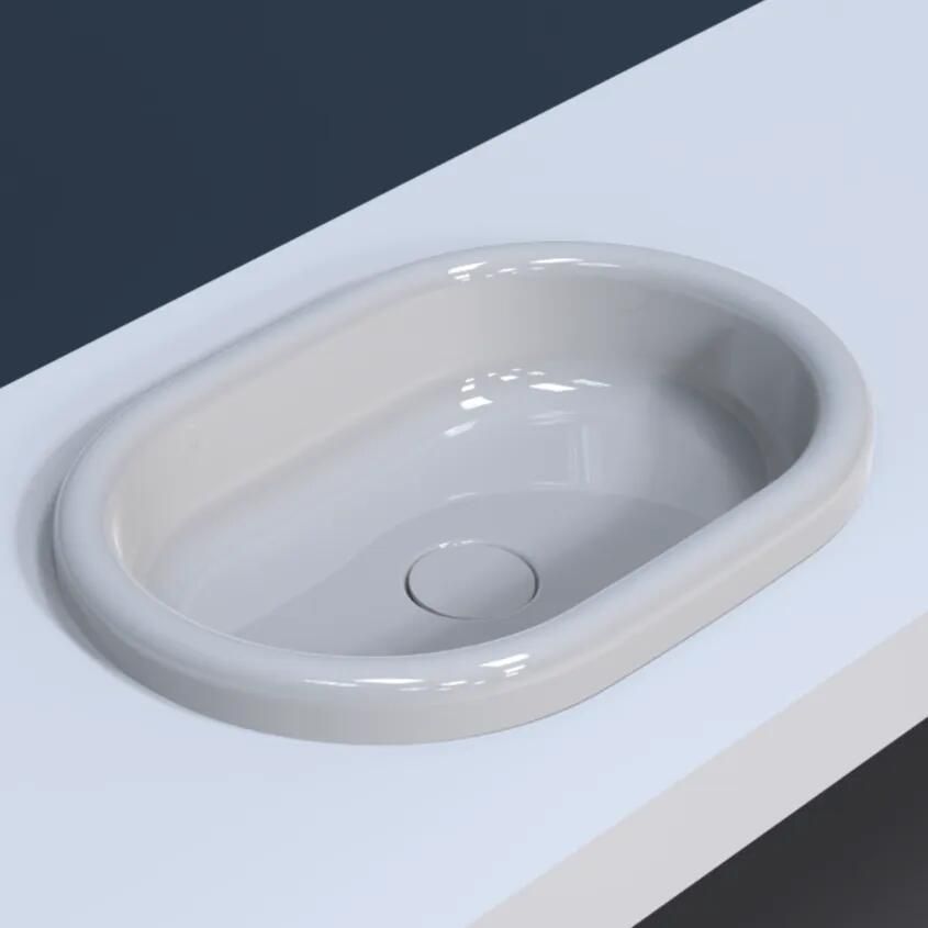 Isvea Curvo Inbouw waskom ovaal 60cm wit