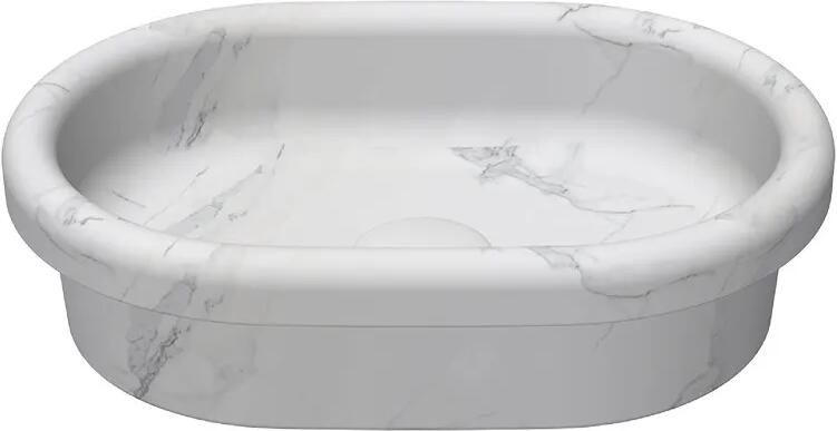 Isvea Curvo Inbouw waskom ovaal 60cm wit marmer