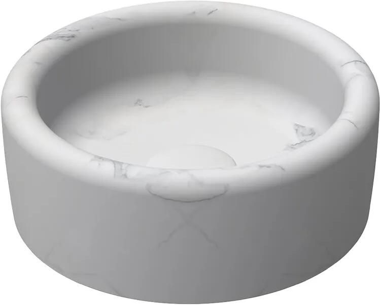 Isvea Curvo opbouw waskom rond 42cm wit marmer
