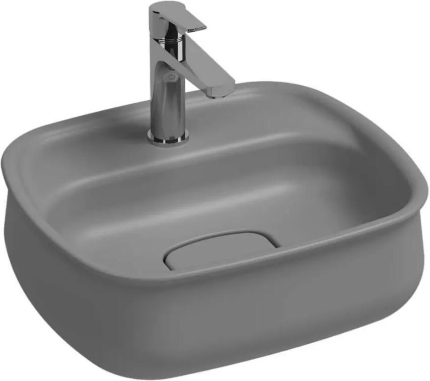 Isvea Fluido opbouw wastafel met kraangat 47cm grijs