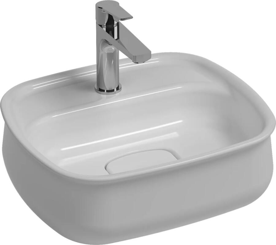 Isvea Fluido opbouw wastafel met kraangat 47cm wit glans