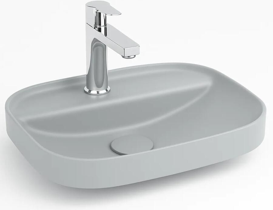 Isvea Infinity inbouwwastafel met kraangat 55x40cm grijs