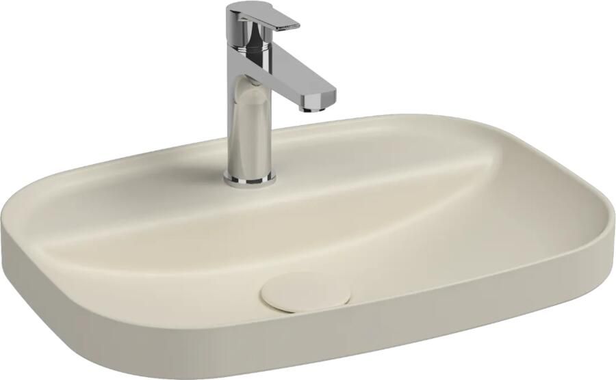 Isvea Infinity inbouwwastafel met kraangat 55x40cm ivoor