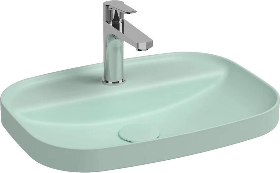 Isvea Infinity inbouwwastafel met kraangat 55x40cm mintgroen