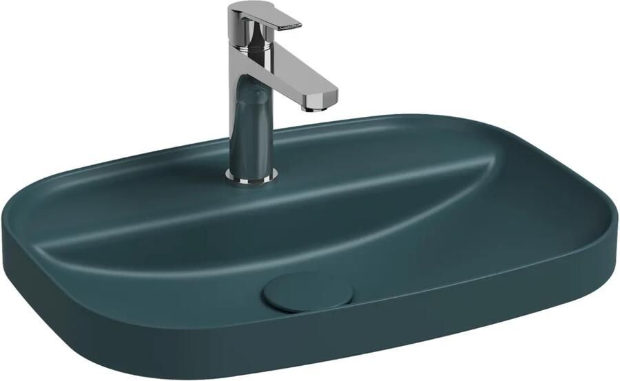 Isvea Infinity inbouwwastafel met kraangat 55x40cm petrol