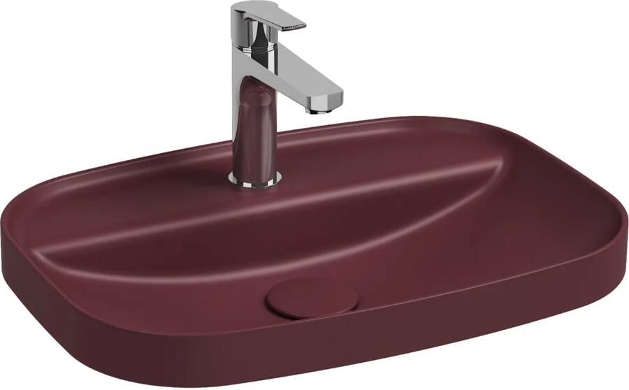 Isvea Infinity inbouwwastafel met kraangat 55x40cm rood